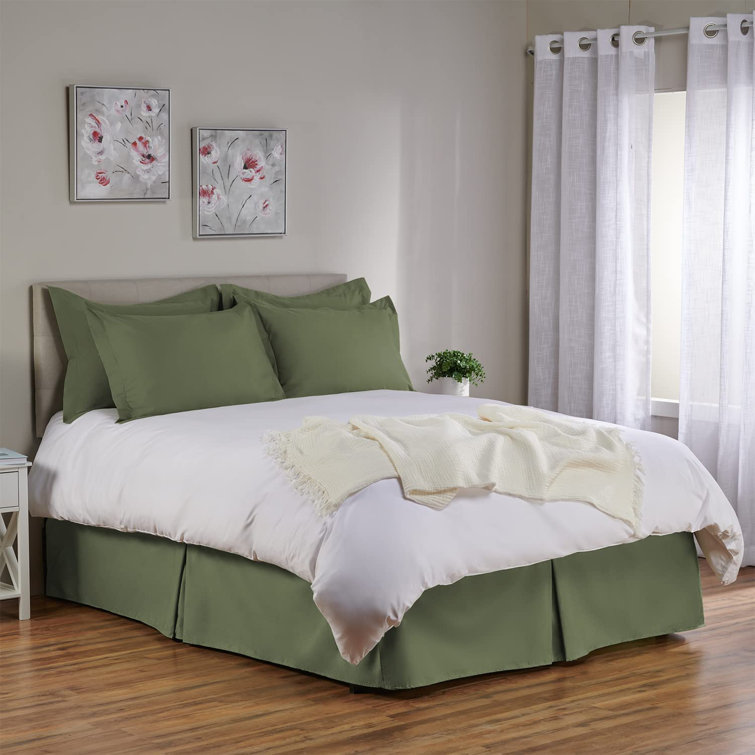 Green bed skirt outlet queen size